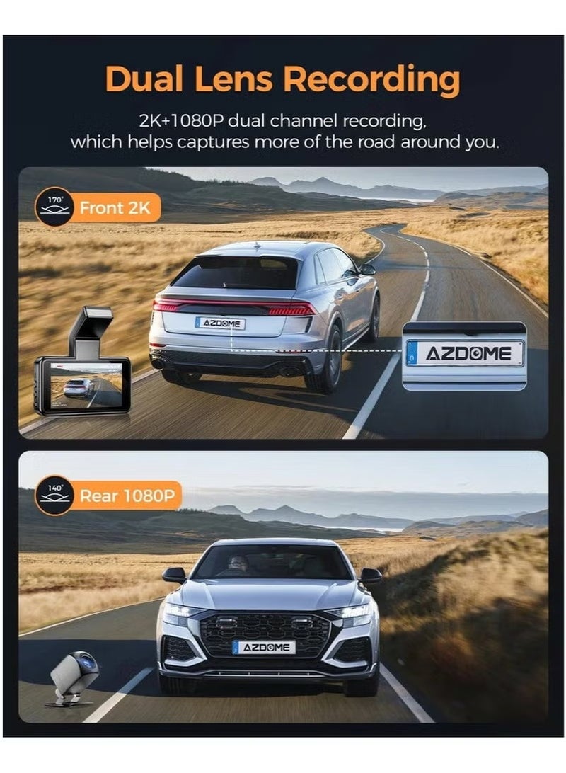 AZDOME 4K Dash Cam M17 Pro Car DVR WIFI Car Camera ADAS Voice Control 24H Parking Monitor  - Image 3