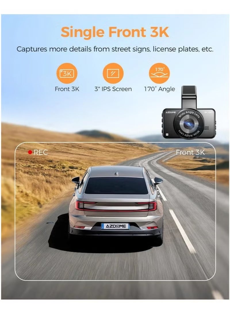 AZDOME 4K Dash Cam M17 Pro Car DVR WIFI Car Camera ADAS Voice Control 24H Parking Monitor  - Image 2