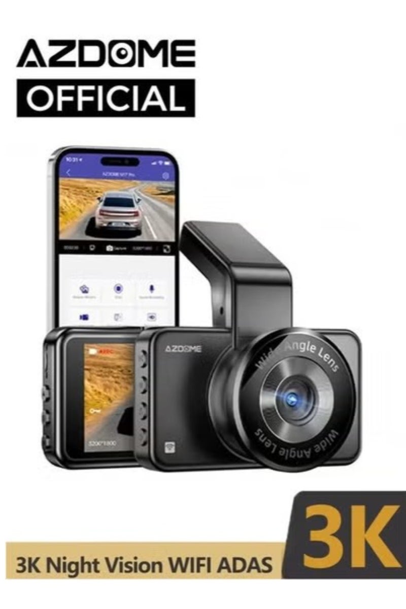AZDOME 4K Dash Cam M17 Pro Car DVR WIFI Car Camera ADAS Voice Control 24H Parking Monitor  - Image 1