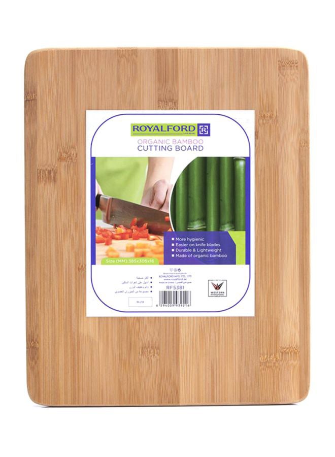 Royalford Organic Bamboo Cutting 38.5X30.5X1.6Cm 100% Natural Bamboo Durable & Lightweight Easy To Clean & Store Naturally Antibacterial High Quality & Versatile Brown Brown - Image 3