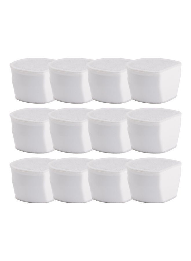 NIBEMINENT 12-Piece Cat Water Fountain Filters White 20x4x18cm - Image 1