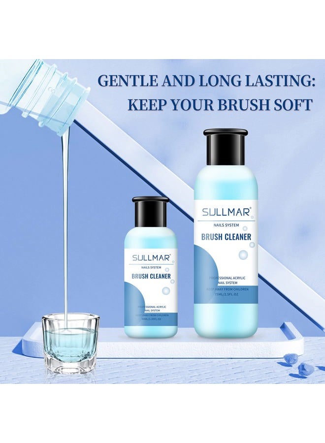SULLMAR Nail Brush Cleaner 5fl.oz 150ml Nail Brush Cleaner And Conditioner Quickly Clean Nail Art Brush Acrylic Nail Brush DIY Salon At Home - Image 3