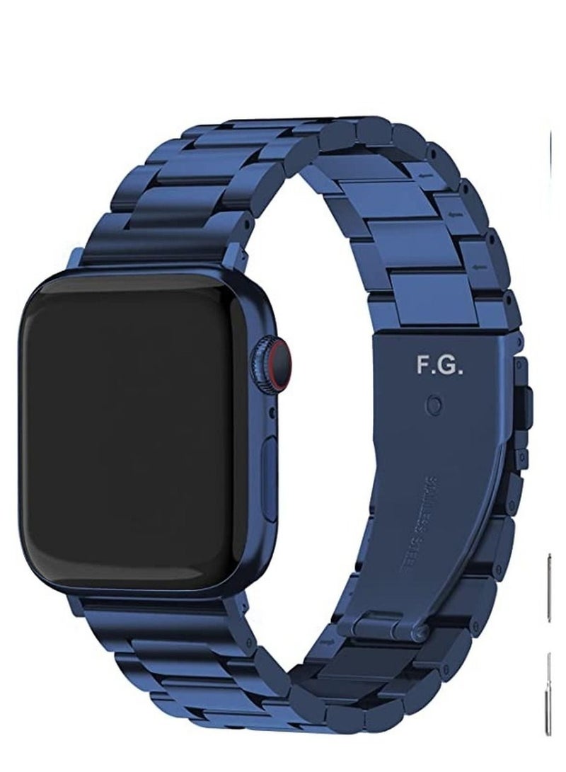 Rabos Apple Watch Ultra 49mm / 45mm / 44mm / 42mm | Metal Straps | Blue - Image 2