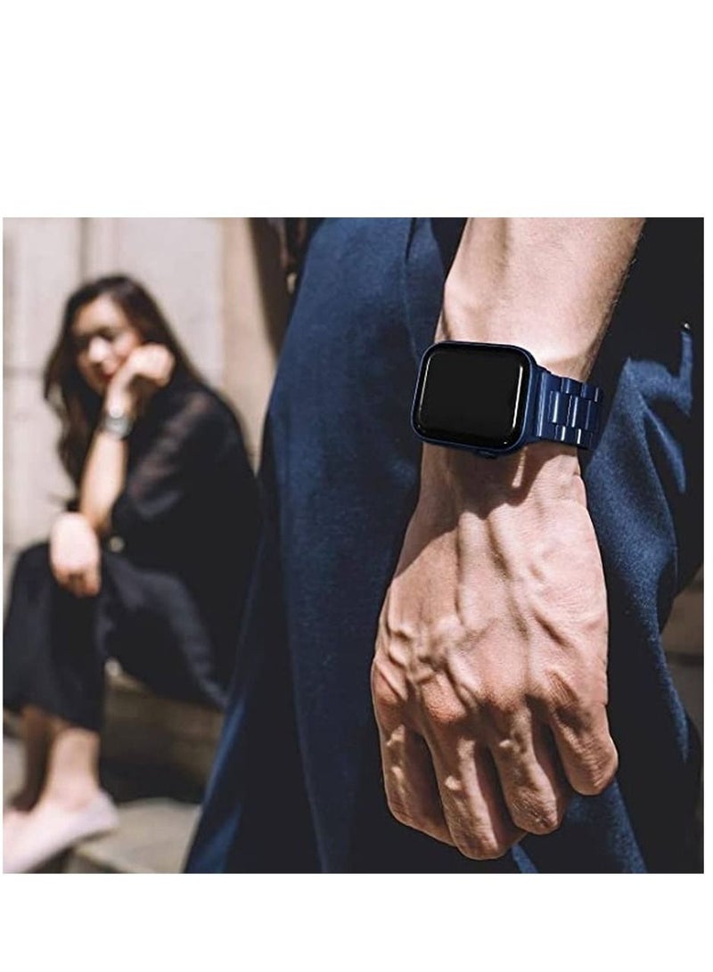 Rabos Apple Watch Ultra 49mm / 45mm / 44mm / 42mm | Metal Straps | Blue - Image 1