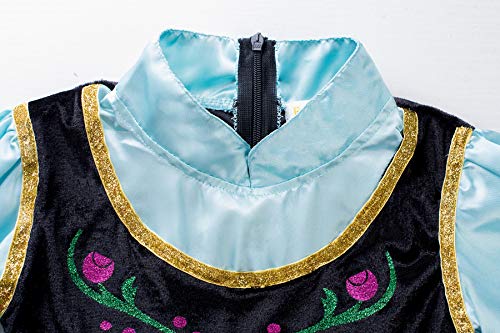 Funna Princess Costume for Toddler Girls Fancy Dress Party with Accessories Blue 3T100 - Image 5