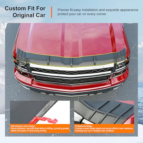 powoq Hood Protector Compatible with 2014 2015 Chevy Silverado Hood Shield Deflector TPE Replacement for 2014 2015 Chevy Silverado Accessories - Image 3