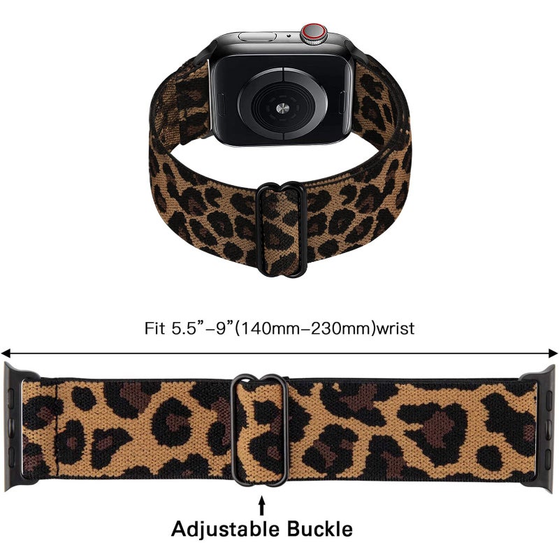 ساعة نايلون مطاطية مقاس 20 مم لساعات iWatch مقاس 38 مم، 40 مم، 41 مم، 42 مم، 44 مم، 45 мм للسلسلة 7 و6 و5 و4 و3 و2 و1 وSE الفهد - Image 4