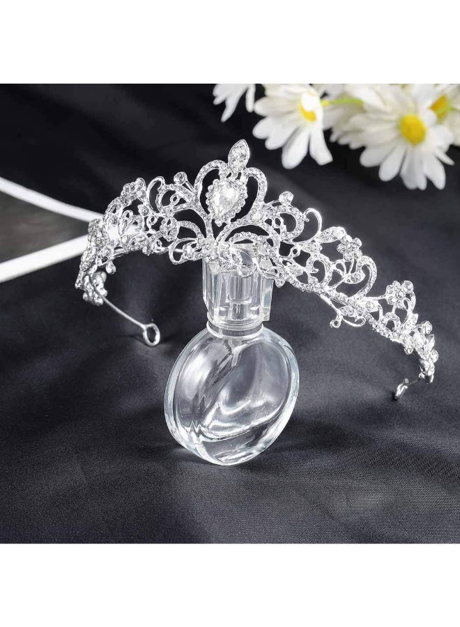 Gangel Baroque Rhinestone Crowns Vintage Queen Sliver Tiaras with Crystal Opal Crown Hair Accessories for Women And Girls Wedding Prom Birthday Party1 pc - Image 3