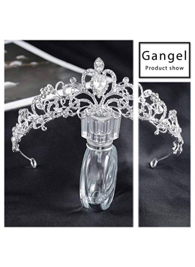 Gangel Baroque Rhinestone Crowns Vintage Queen Sliver Tiaras with Crystal Opal Crown Hair Accessories for Women And Girls Wedding Prom Birthday Party1 pc - Image 4