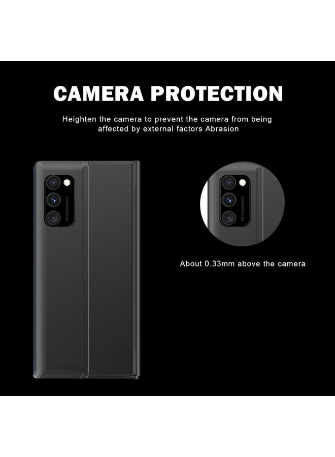 اس-توب جراب لهاتف Samsung Galaxy A71 5G، جراب هاتف من الجلد مع حامل قلاب من القماش بملمس عادي - Image 4