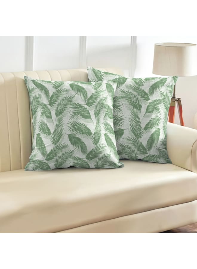  انتكس بيت الستائر وسادة بيلا من الكتان المخملي من إنتكس هوم - نقشة أوراق الشجر - قماش أنيق ومتين لغرف المعيشة - قطعتان - Image 2