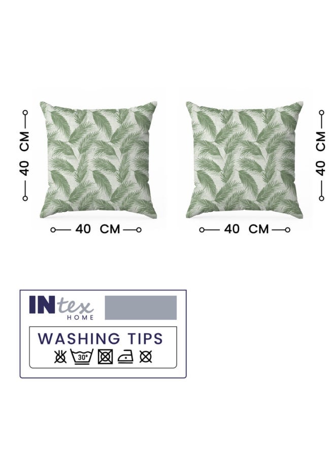  انتكس بيت الستائر وسادة بيلا من الكتان المخملي من إنتكس هوم - نقشة أوراق الشجر - قماش أنيق ومتين لغرف المعيشة - قطعتان - Image 5