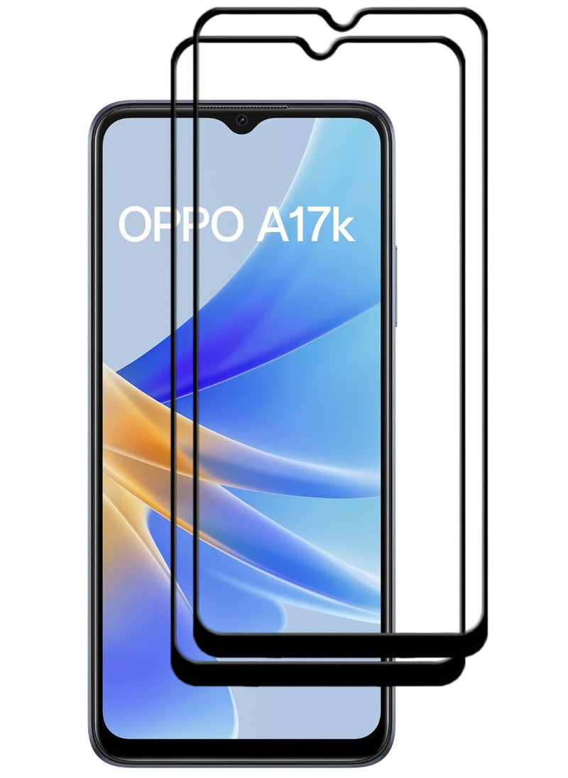 ACLIX 2 Pieces Antistatic ESD Dustproof Premium Quality High Definition Tempered Glass Screen Protector Designed For Oppo A17k - Image 1