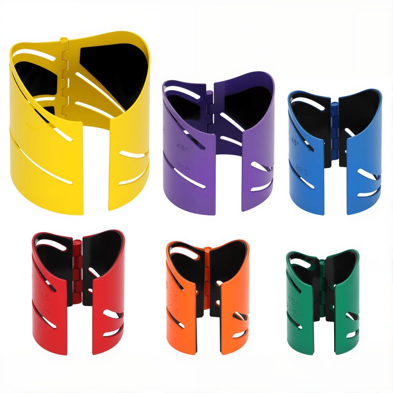 Drkerr 6Piece Magnetic Metal Pipe Cutting Guide Kit Includes Sizes 158 178 238 278 312 412 Guides Cuts at 45 90 225 and Saddle Cut Pipe Marking Tool Steel - Image 2
