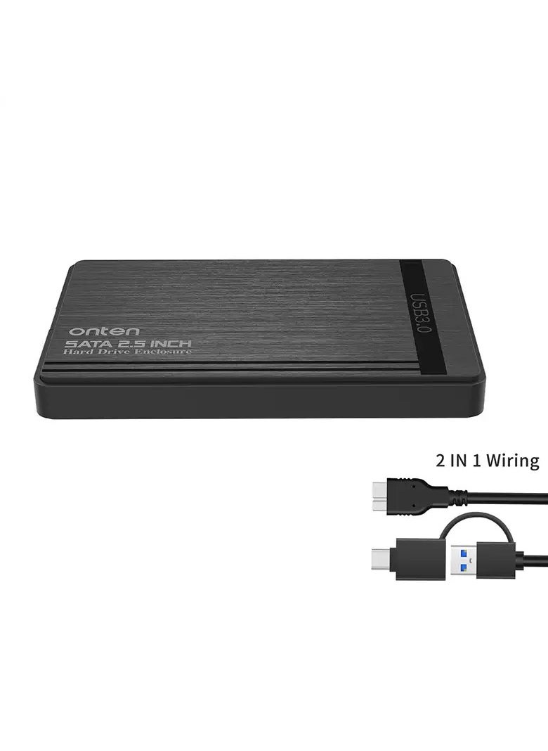 onten - UHD1 2.5 inch HDD / SSD External Case Enclosure  – USB 3.2 Gen1 / USB-C to SATA  Rack – Up to 5TB – External Hard Disk Drive Carrying for Laptop , PC | OTN-UHD1 - Image 1