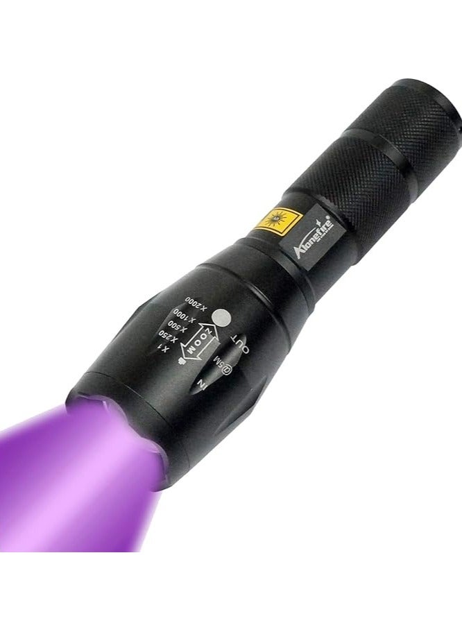 Aventik D Edison Design 365nm 395nm 2 in 1 Zoomable UV Flashlight &365nm Black Filter UV Flashlights Detector For Cat/Dog Urine, Pet Stains And Fluorescent Agents & Security Code - Image 1