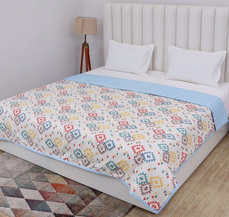 RD TREND Glace Cotton Reversible Dohar for Double Bed Size (90X100 Inch) Supersoft Double Bed AC Comforter/Lightweight Blanket Color-Cream - Image 1