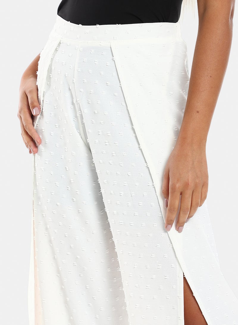 belle Full Legs Side Slits Slip On Cover Up Pants - Image 4
