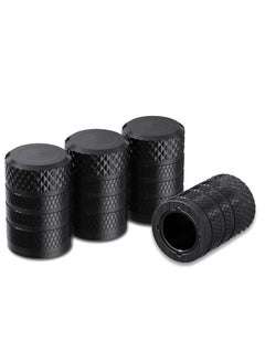 CKAuto CKAuto Tire Valve Stem Caps, Black, 4 pcs/Pack, Anodized Aluminum Tire Valve Cap Set, Corrosion Resistant, Universal Stem Covers for Cars Trucks Motorcycles SUVs and Bikes  - Image 1