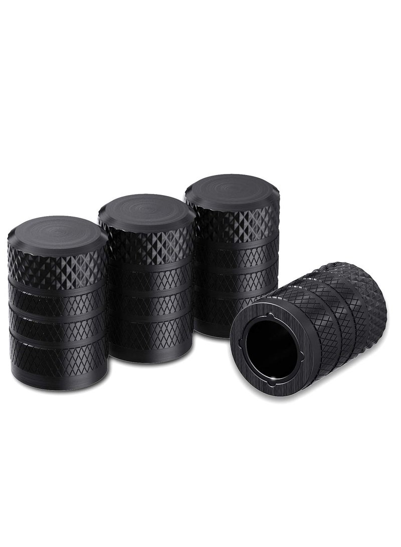 CKAuto CKAuto Tire Valve Stem Caps, Black, 4 pcs/Pack, Anodized Aluminum Tire Valve Cap Set, Corrosion Resistant, Universal Stem Covers for Cars Trucks Motorcycles SUVs and Bikes  - Image 1