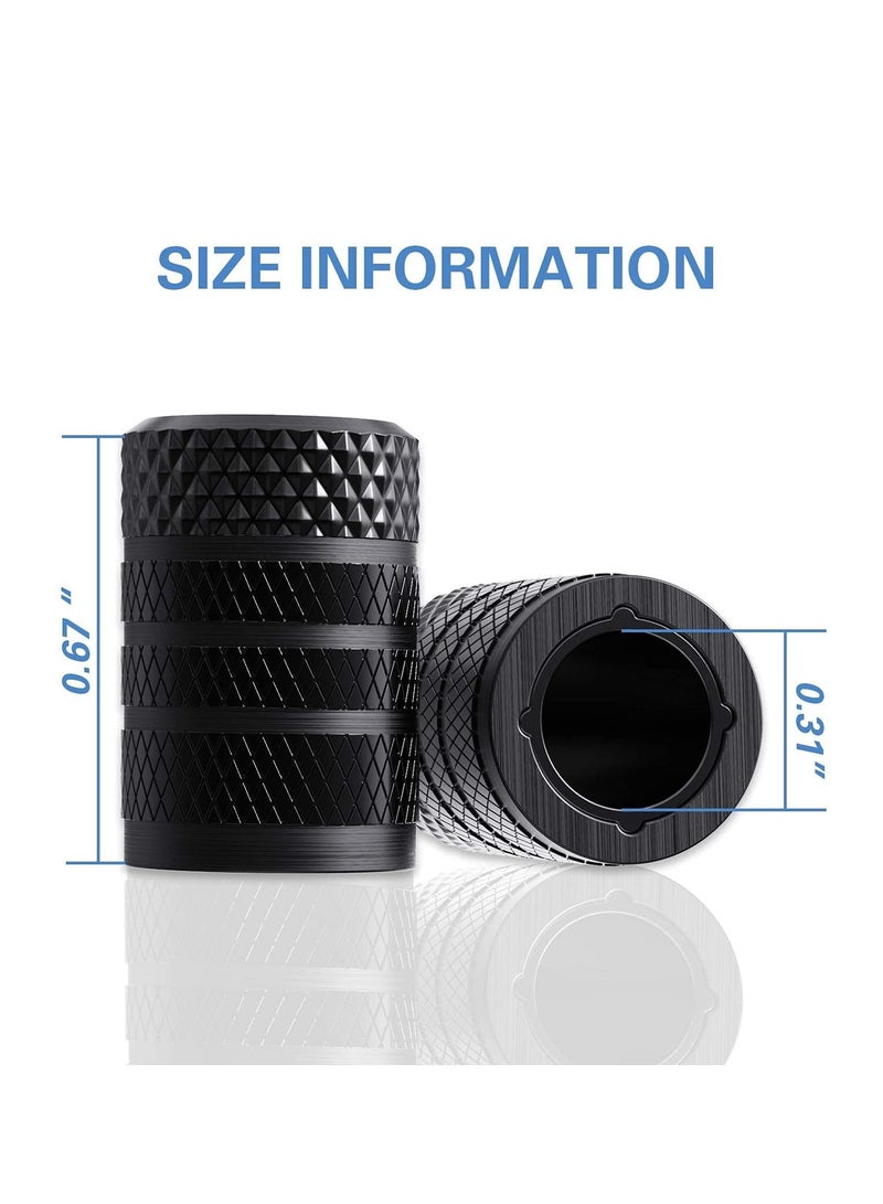 CKAuto CKAuto Tire Valve Stem Caps, Black, 4 pcs/Pack, Anodized Aluminum Tire Valve Cap Set, Corrosion Resistant, Universal Stem Covers for Cars Trucks Motorcycles SUVs and Bikes  - Image 4
