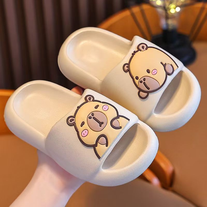 Kapibala Summer Childrens Sandals and Slippers for Boys and Girls Non-Slip Feeling Parent-Child Indoor Bathing Middle and Big Childrens Sandals Black - Image 3