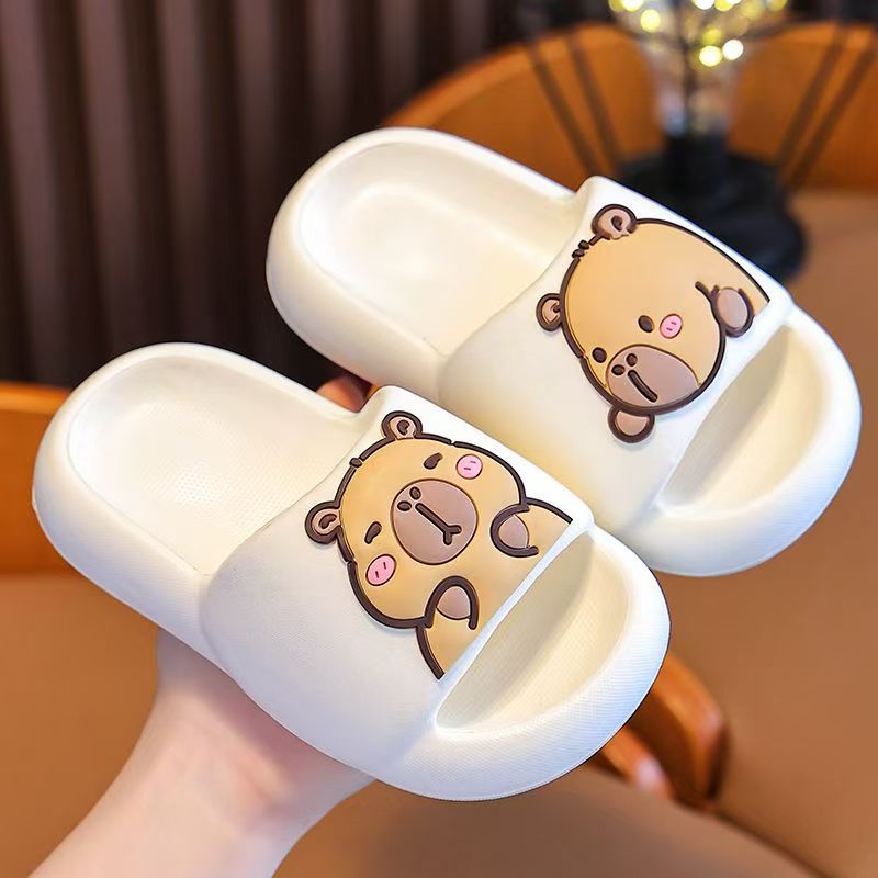 Kapibala Summer Childrens Sandals and Slippers for Boys and Girls Non-Slip Feeling Parent-Child Indoor Bathing Middle and Big Childrens Sandals Black - Image 2