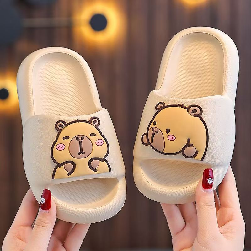 Kapibala Summer Childrens Sandals and Slippers for Boys and Girls Non-Slip Feeling Parent-Child Indoor Bathing Middle and Big Childrens Sandals Black - Image 4