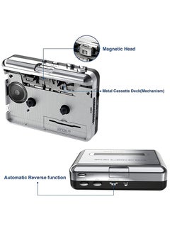 Y&D Portable Cassette Player/Cassette to MP3 Converter Capture Tape MP3/CD Audio via USB –Converter Retro with Earphones, Compatible Cell Phone Charger | Cable & User Manual Included  - Image 2