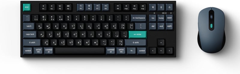 Keychron B33 Wireless Keyboard & BM25 Mouse Combo Silent Scissor Switches 80% TKL Tri-Mode Connectivity 1000Hz Polling Rate PAW3212 Sensor Web Launcher English-Arabic Black - KB1-AR - Image 1