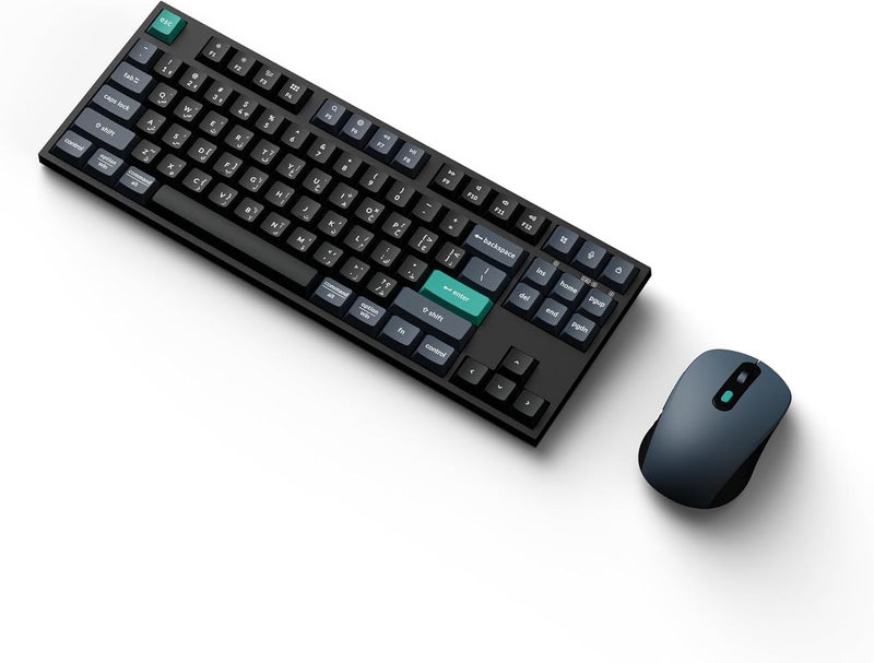 Keychron B33 Wireless Keyboard & BM25 Mouse Combo Silent Scissor Switches 80% TKL Tri-Mode Connectivity 1000Hz Polling Rate PAW3212 Sensor Web Launcher English-Arabic Black - KB1-AR - Image 4