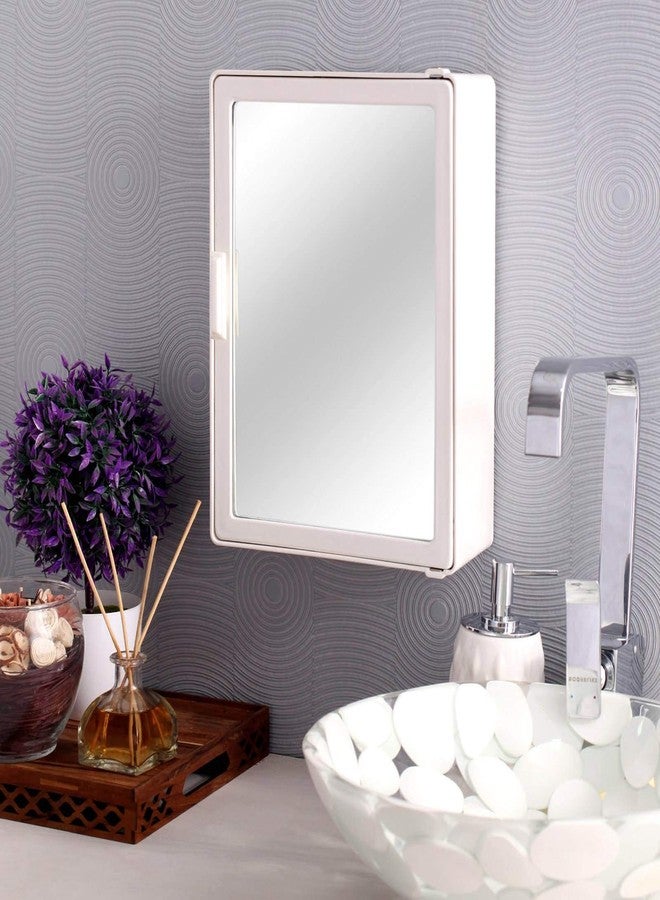 zahab Plastic Bathroom Cabinet White Single Door Glossy Finish 25 x 10 x 35 cm - Image 3