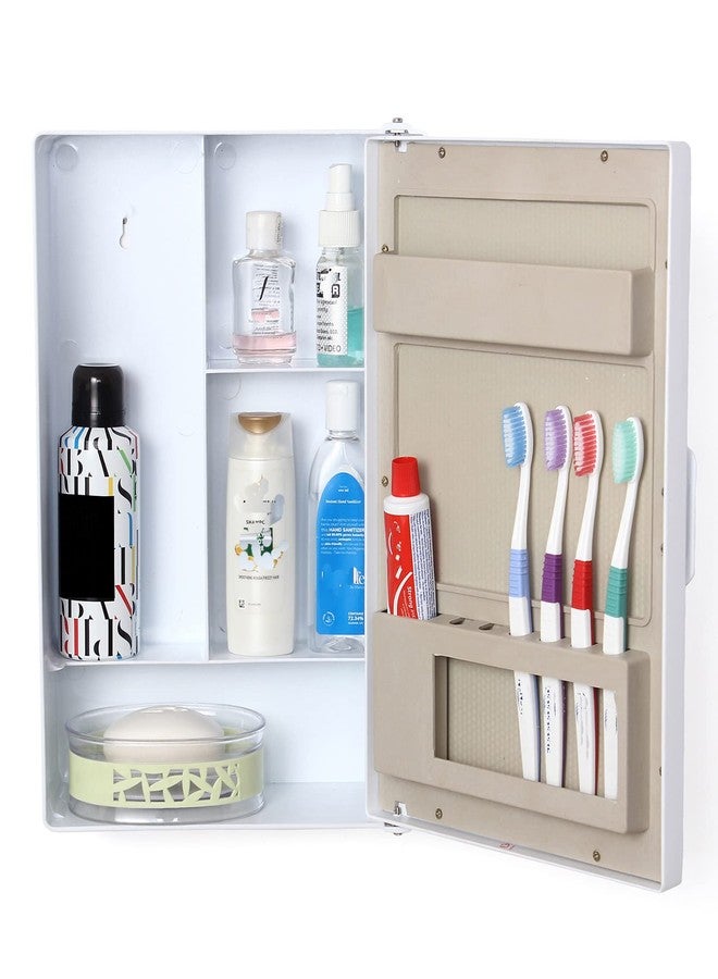 zahab Plastic Bathroom Cabinet White Single Door Glossy Finish 25 x 10 x 35 cm - Image 2