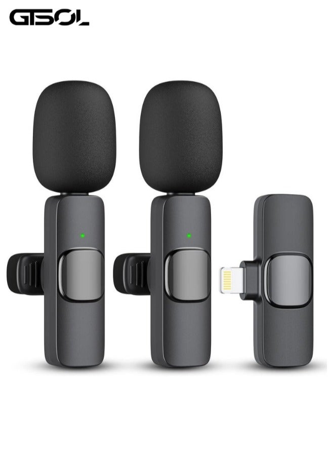Wireless Microphone for iPhone and Android - Compatible with Samsung s24 & iPhone 15 Series - Wireless Lavalier Microphone for Android - USB C Microphone for Video Recording Vlogging (2 in 1)