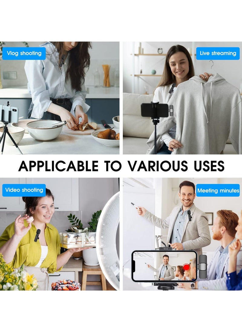 GTSOL - Wireless Microphone for iPhone and Android - Compatible with Samsung s24 & iPhone 15 Series - Wireless Lavalier Microphone for Android - USB C Microphone for Video Recording Vlogging (2 in 1) - Image 1