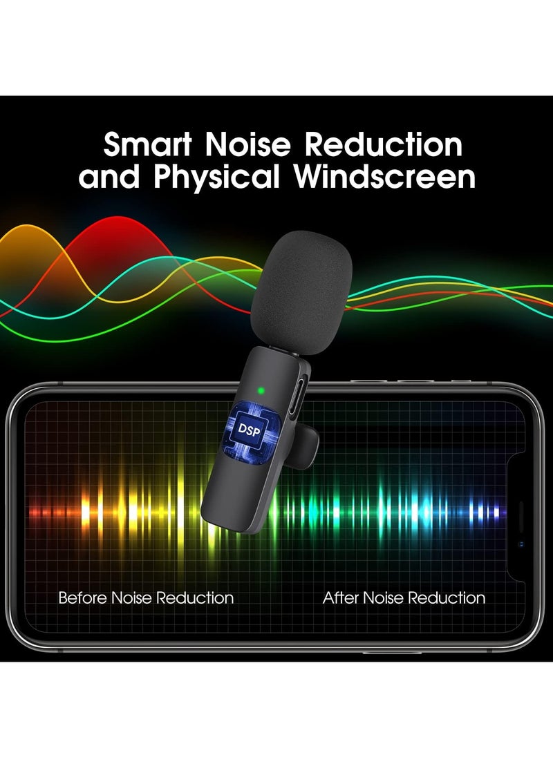 GTSOL - Wireless Microphone for iPhone and Android - Compatible with Samsung s24 & iPhone 15 Series - Wireless Lavalier Microphone for Android - USB C Microphone for Video Recording Vlogging (2 in 1) - Image 1