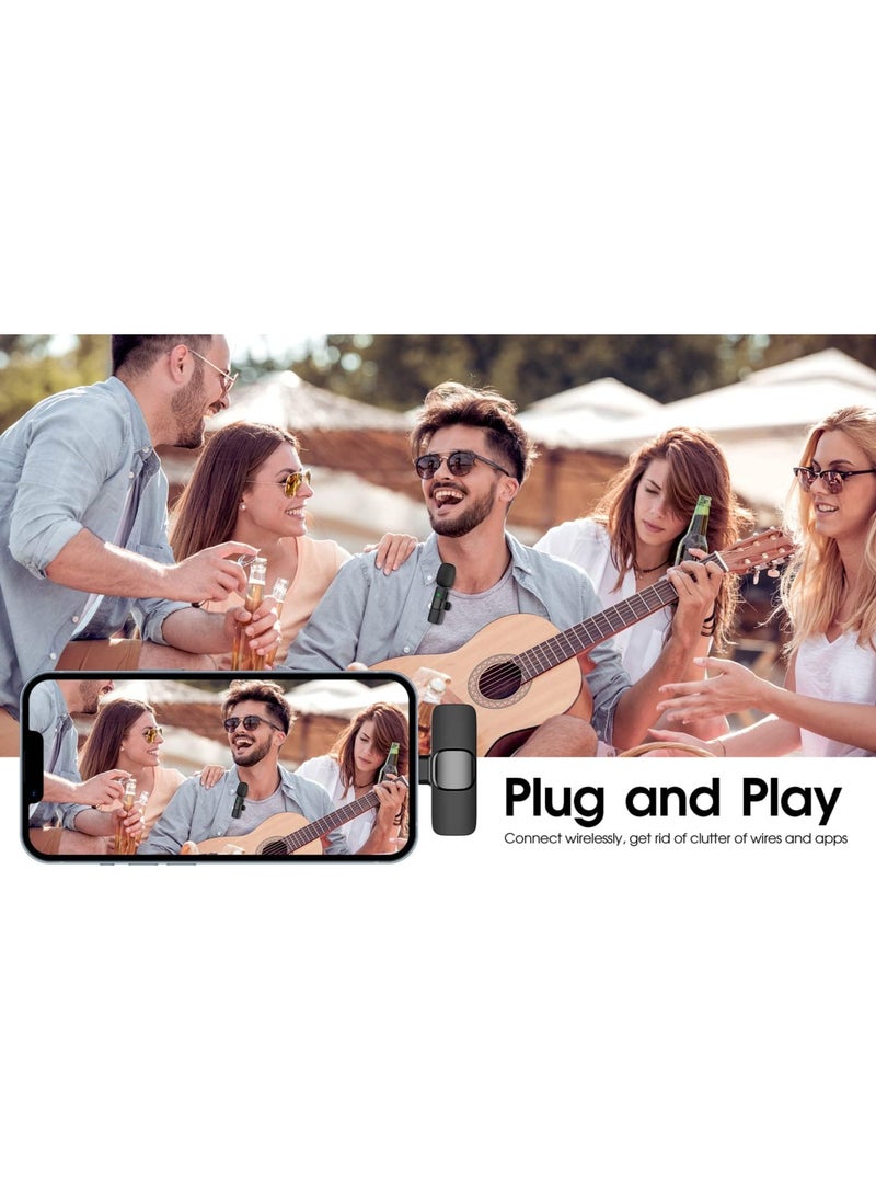 GTSOL - Wireless Microphone for iPhone and Android - Compatible with Samsung s24 & iPhone 15 Series - Wireless Lavalier Microphone for Android - USB C Microphone for Video Recording Vlogging (2 in 1) - Image 1