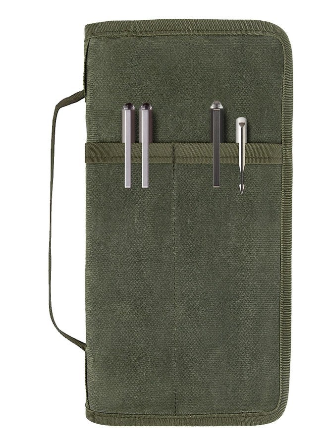 Baizoy Field Notes Notebook Cover for 6.7 X 9.8 Inch with A5 Journal Cover Notebook Zipper Pocket Planner for Pen Holder,Water Resistant Cover Notebooks Sketchbook,Waterproof Waxed Canvas (Army Green) - Image 1