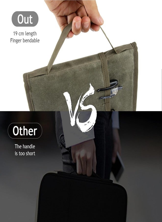 Baizoy Field Notes Notebook Cover for 6.7 X 9.8 Inch with A5 Journal Cover Notebook Zipper Pocket Planner for Pen Holder,Water Resistant Cover Notebooks Sketchbook,Waterproof Waxed Canvas (Army Green) - Image 5