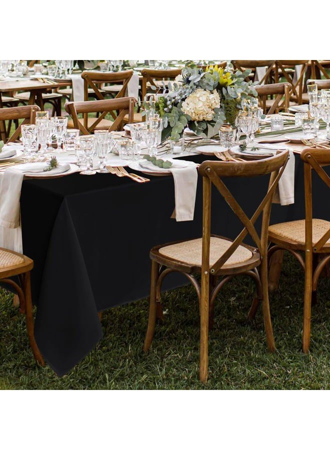 Fitable 8 Pack Table Cloth Rectangle Table: Stain and Wrinkle Resistant Tablecloth Rectangular, Washable Polyester Table Cover for Wedding Party Dining Banquet Event Catering(Black, 70x120 Inch) - Image 2