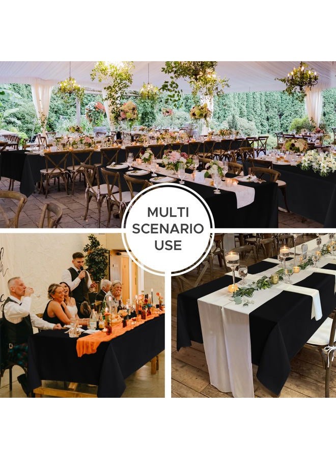 Fitable 8 Pack Table Cloth Rectangle Table: Stain and Wrinkle Resistant Tablecloth Rectangular, Washable Polyester Table Cover for Wedding Party Dining Banquet Event Catering(Black, 70x120 Inch) - Image 3