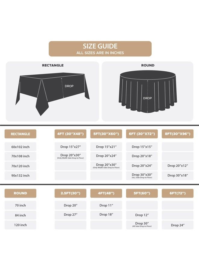 Fitable 8 Pack Table Cloth Rectangle Table: Stain and Wrinkle Resistant Tablecloth Rectangular, Washable Polyester Table Cover for Wedding Party Dining Banquet Event Catering(Black, 70x120 Inch) - Image 5