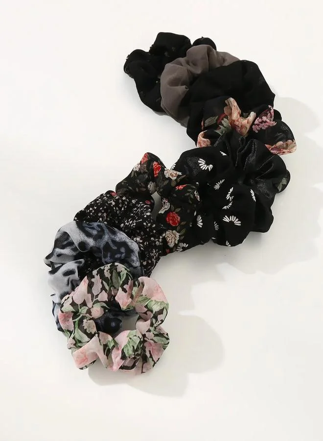 Take Two  Set of 10 - Printed Hair Scrunchies for Women | Best Price UAE