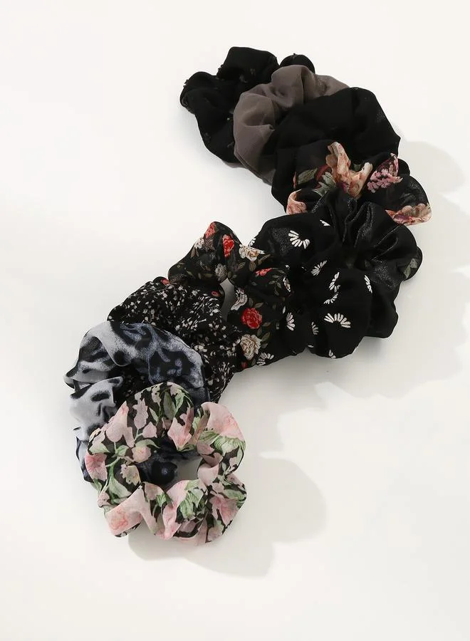 تايك تو Set of 10 - Printed Hair Scrunchies