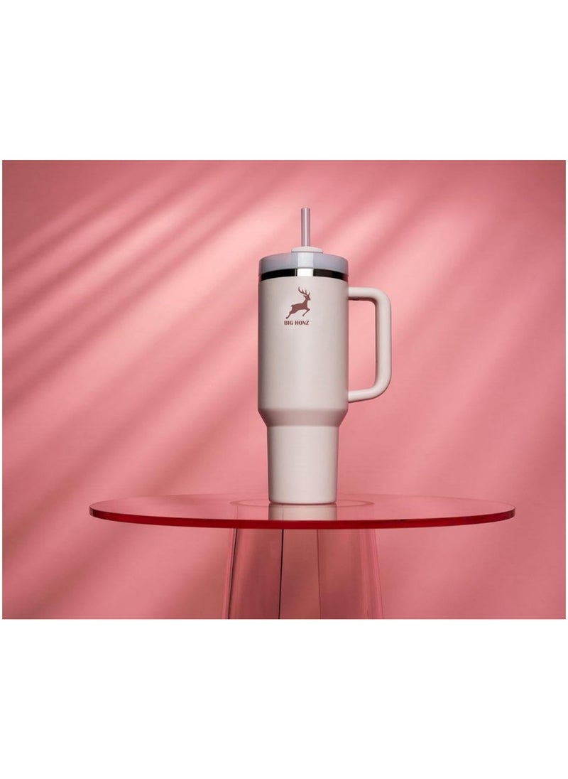 ZAITRO Big Honz Quencher H2.0 Flow State 40oz Rose Quartz Stainless Steel Vacuum Insulated Tumbler with Lid and Straw for Water and Iced Tea, Cold Retention in Pack of 1  - Image 5
