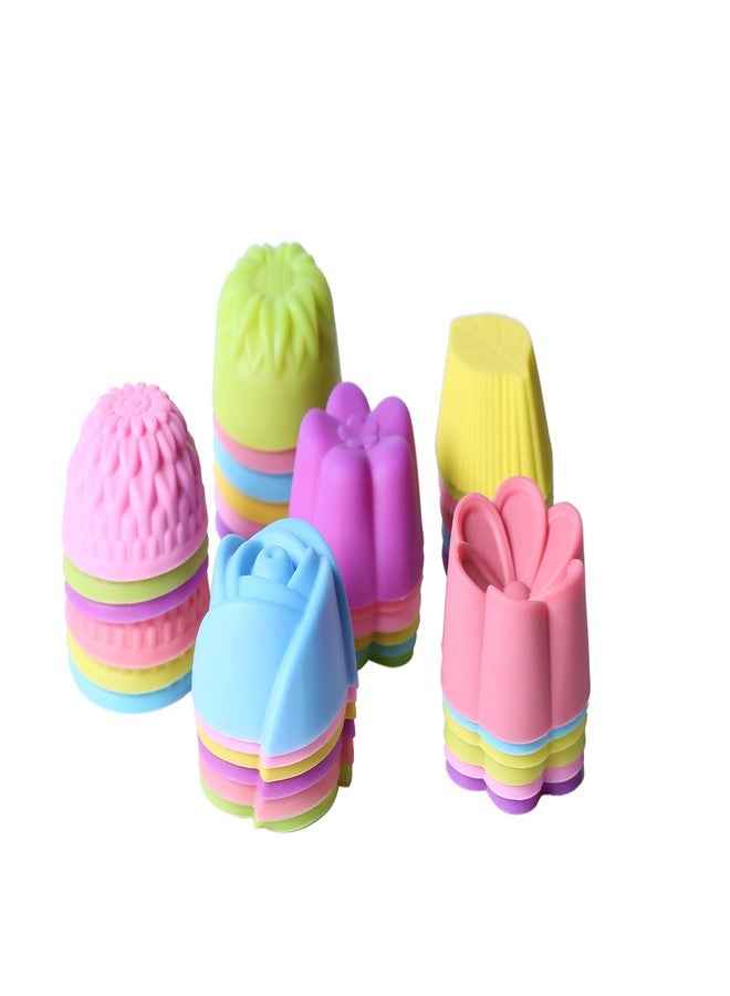 Magik 36 PCS Reusable Non-stick Silicone Mini Baking Muffin Cupcake Chocolate Cups (Assorted Flowers 2) - Image 2