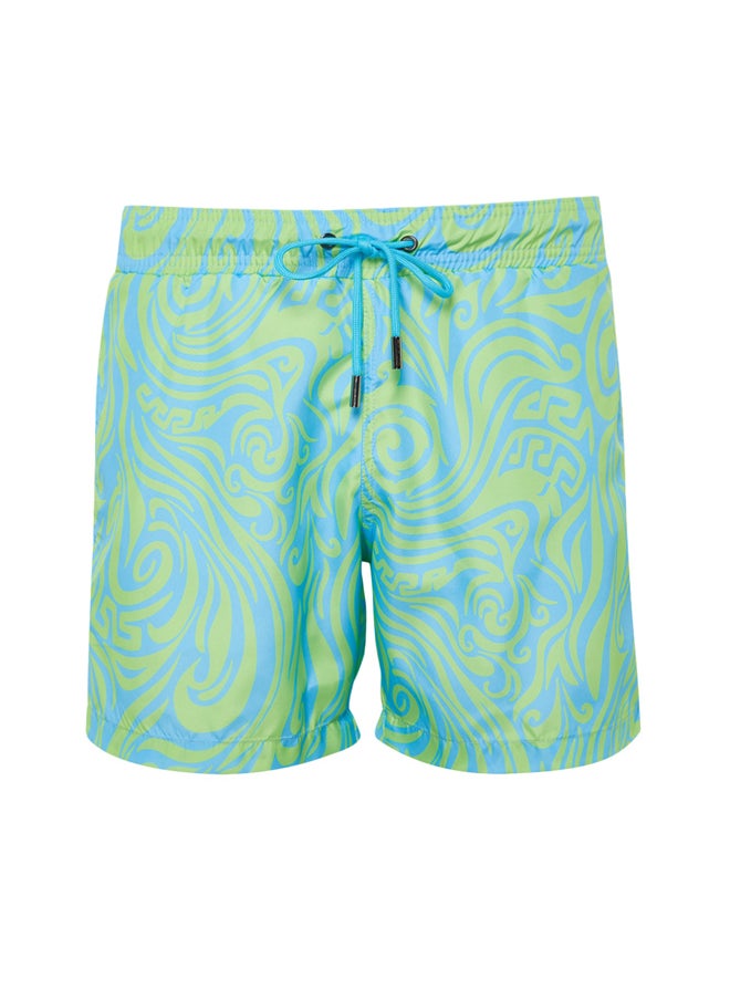 trendyol - Multi-Colored Men's Standard Marbling Pattern Sea Shorts - Image 1