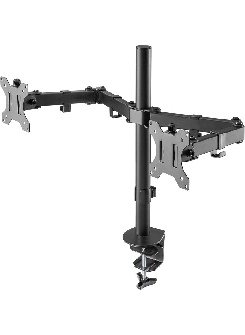 NEWSTAR Dual Monitor Desk Mount, Full Motion Adjustable Arms for 13"-32" Screens, Heavy Duty Steel, Height & Tilt Adjustment, VESA 75/100, C-Clamp & Grommet Base 91-LDT12C024N - Image 2