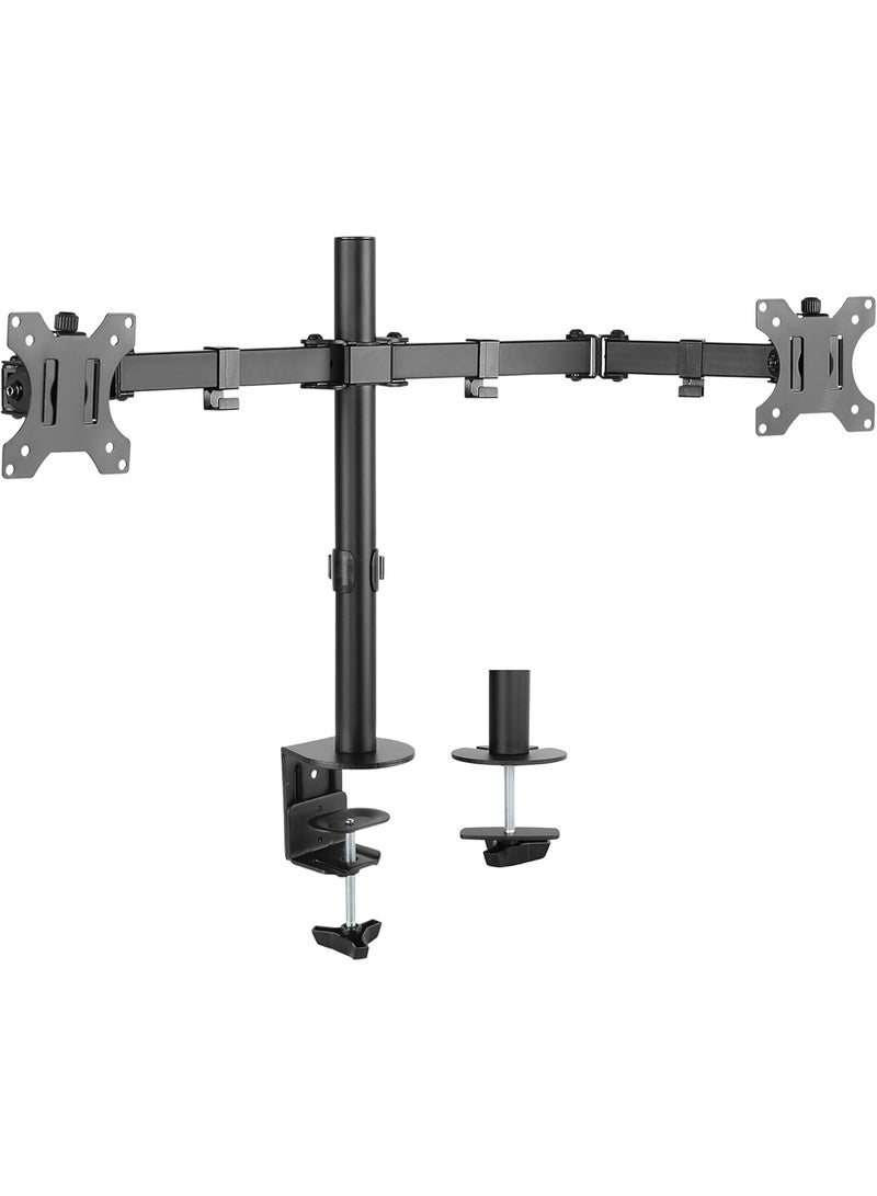 NEWSTAR Dual Monitor Desk Mount, Full Motion Adjustable Arms for 13"-32" Screens, Heavy Duty Steel, Height & Tilt Adjustment, VESA 75/100, C-Clamp & Grommet Base 91-LDT12C024N - Image 1
