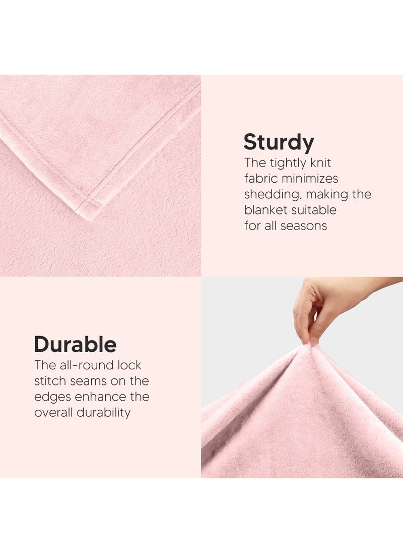 Utopia Bedding Utopia Bedding Fleece Blanket Throw Size Pink 300GSM Luxury Fuzzy Soft Anti-Static Microfiber Bed Blanket (60x50 Inches)  - Image 5